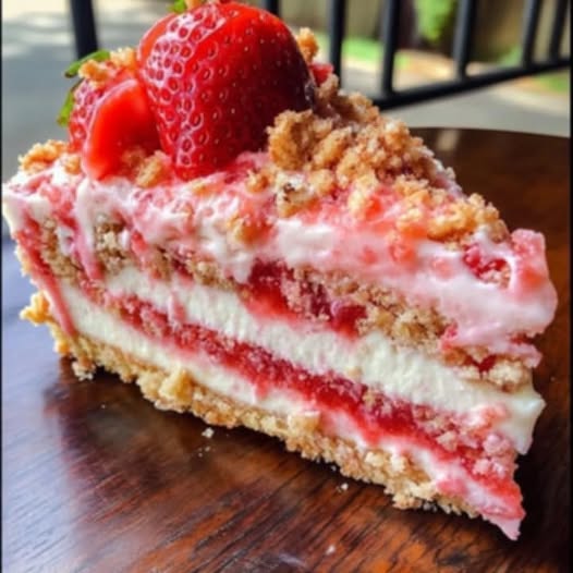 Berrylicious Strawberry Crunch Cheesecake: The Sweetest No-Bake Treat Ever