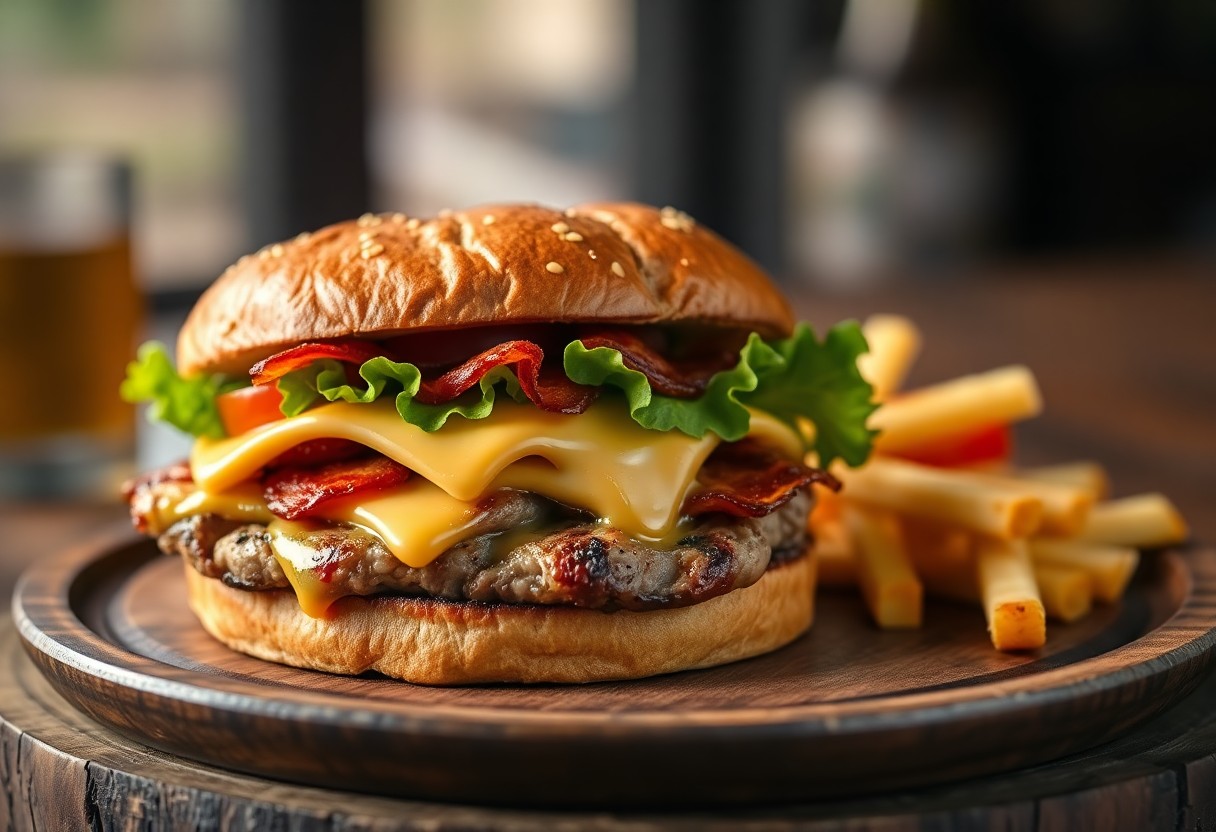 Bacon and Cheese-Stuffed Turkey Burgers