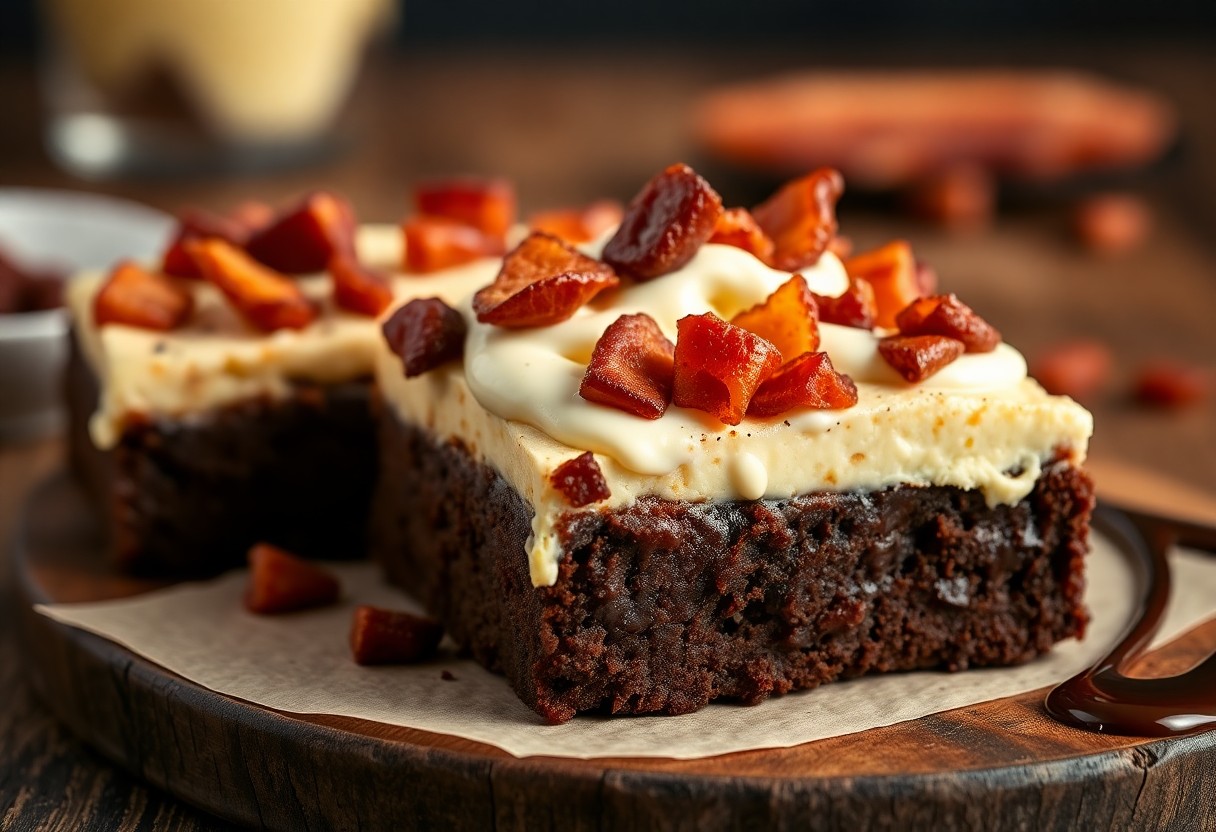 Cheesecake Brownies with a Bacon Twist