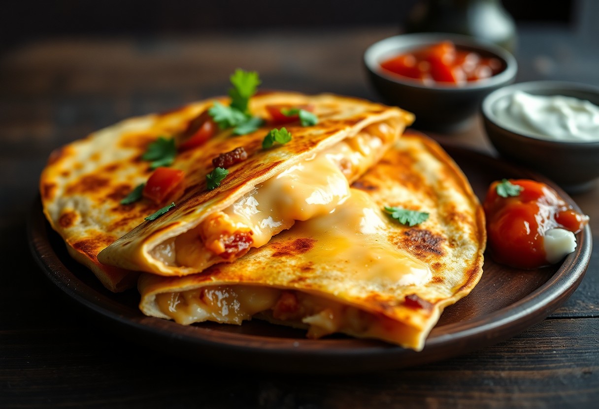 Cheesy Chicken and Bacon Quesadillas