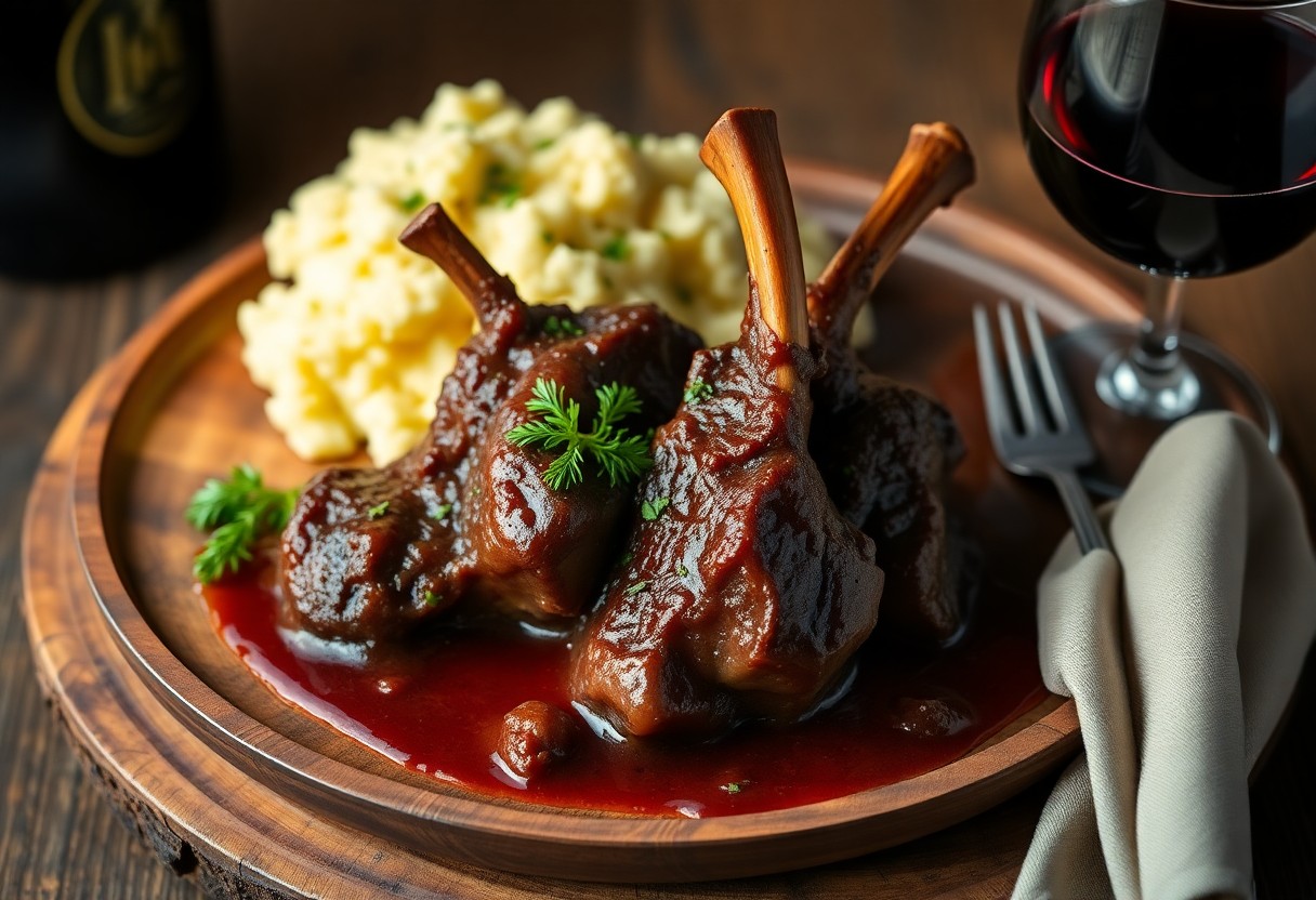 Chocolate and Red Wine-Braised Lamb Shanks