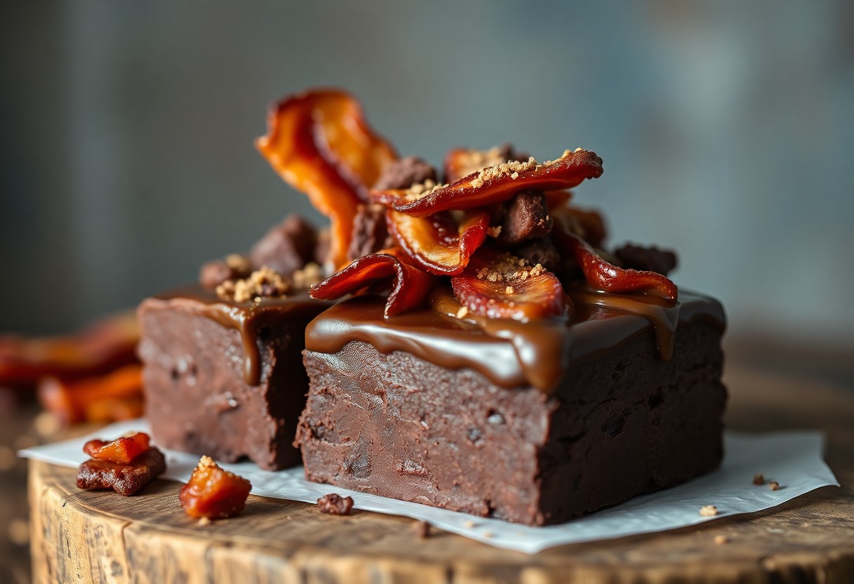 Double Chocolate Fudge with Candied Bacon